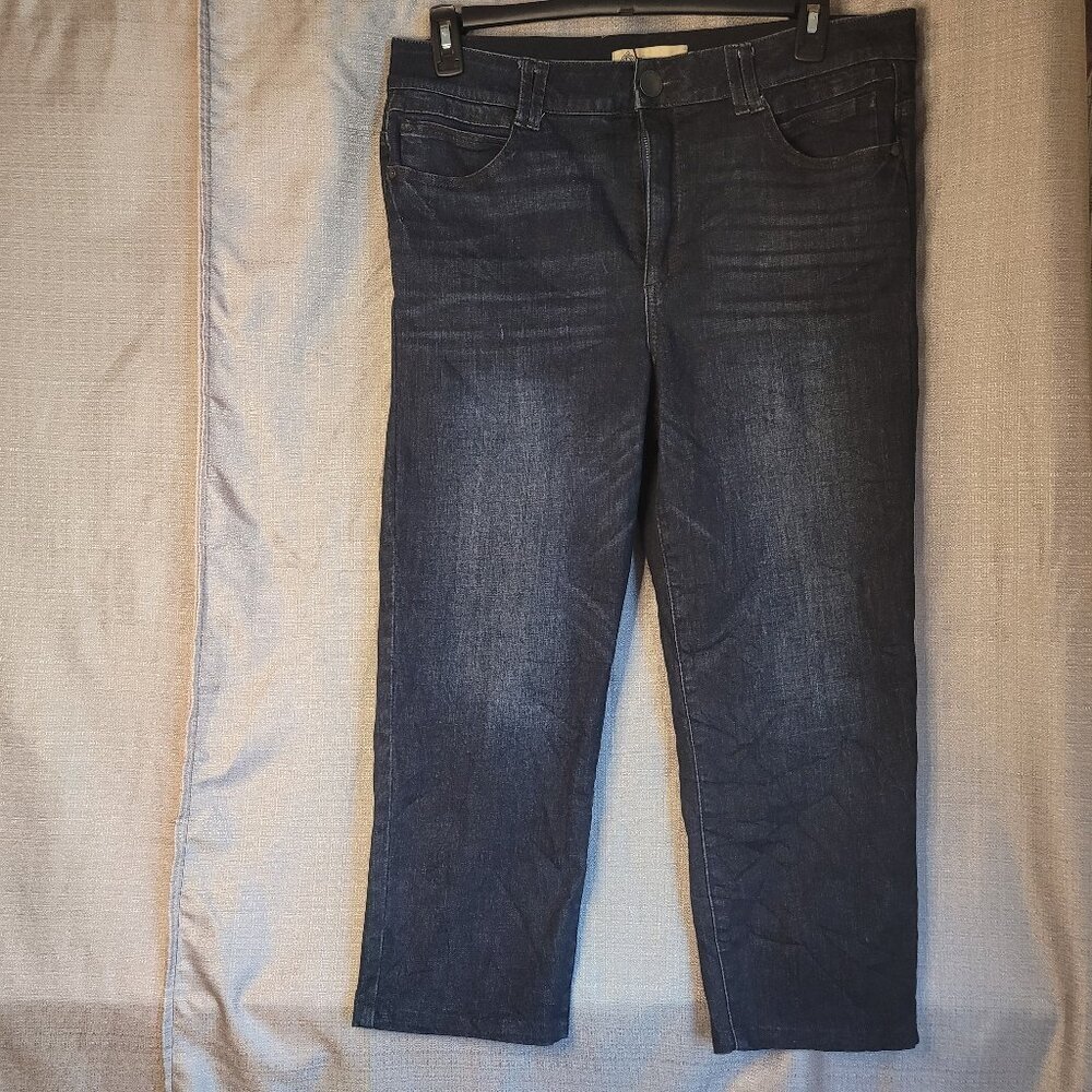 Women Democracy "Ab" Technology Denim Jeans Casual Plus Size 16 Pocket Dark Wash